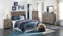 Load image into Gallery viewer, Zelen Queen/Full Panel Headboard with Mirrored Dresser, Chest and Nightstand
