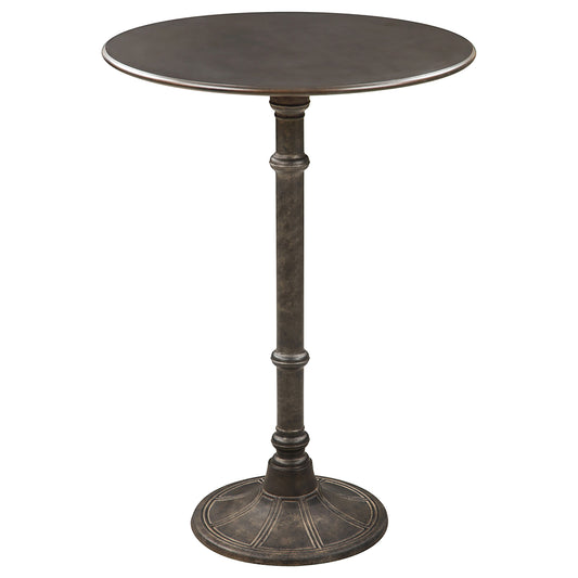 Oswego Round Bar Table Dark Russet and Antique Bronze