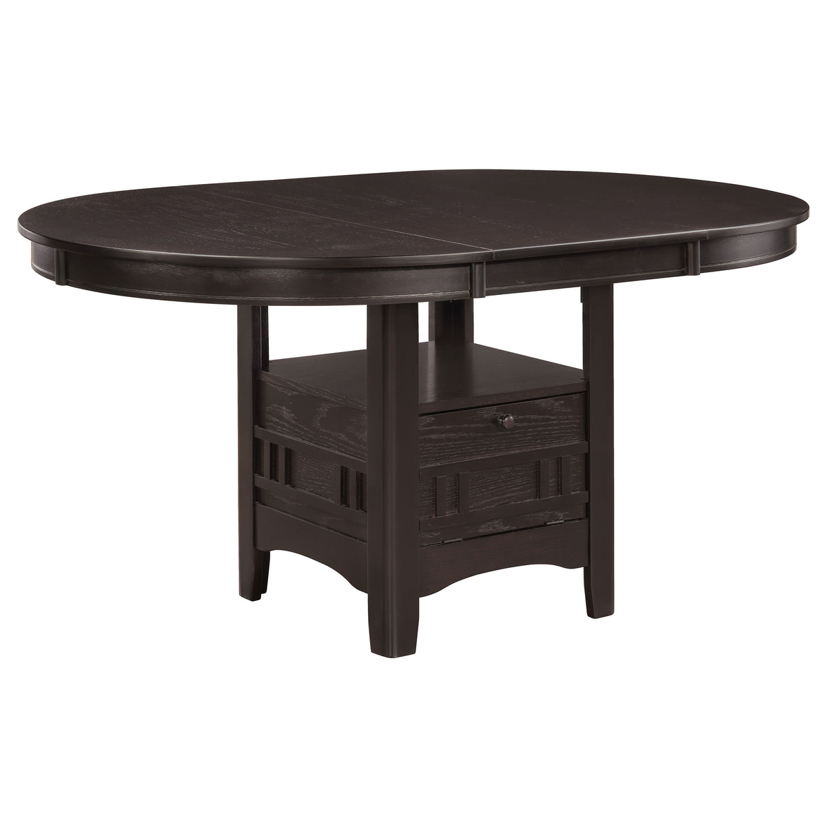 Lavon Oval 60-inch Wood Extension Leaf Dining Table Espresso