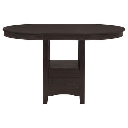 Lavon Oval 60-inch Counter Height Extension Dining Table Espresso