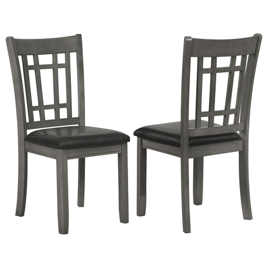 Lavon Wood Dining Side Chair Black and Medium Grey (Set of 2)