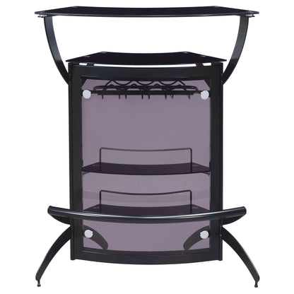 Dallas Curved Freestanding Home Bar Cabinet with Storage Black