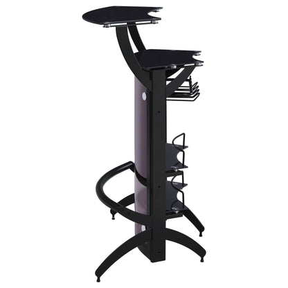 Dallas Curved Freestanding Home Bar Cabinet with Storage Black