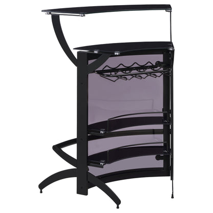 Dallas Curved Freestanding Home Bar Cabinet with Storage Black