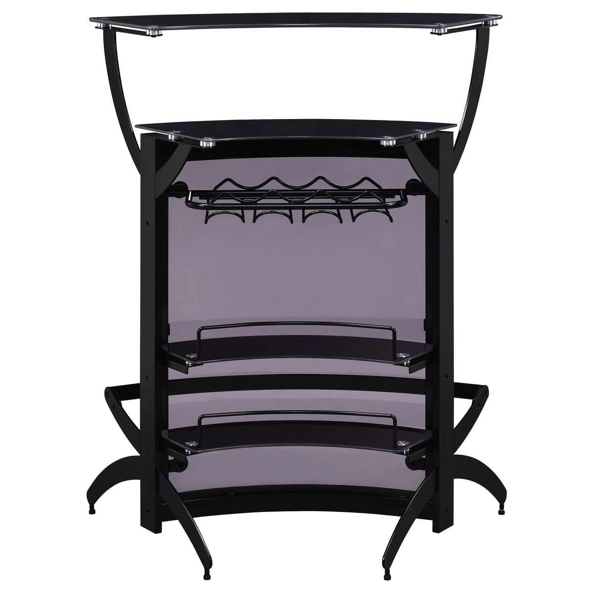 Dallas Curved Freestanding Home Bar Cabinet with Storage Black