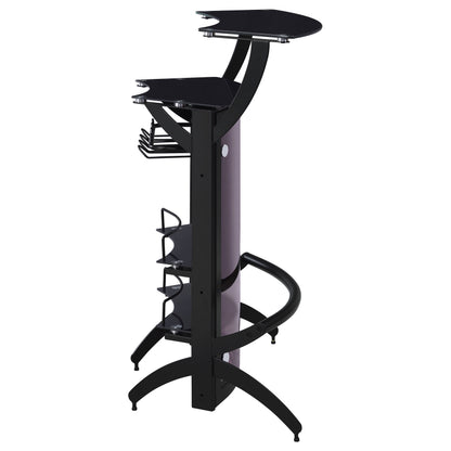 Dallas Curved Freestanding Home Bar Cabinet with Storage Black