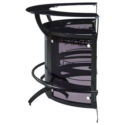 Dallas 3-piece Curved Freestanding Home Bar Set with Storage Black