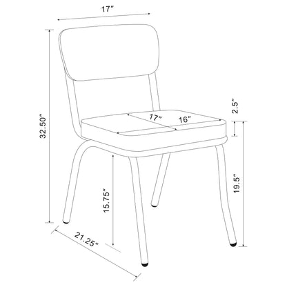 Retro Upholstered Dining Side Chair Black (Set of 2)