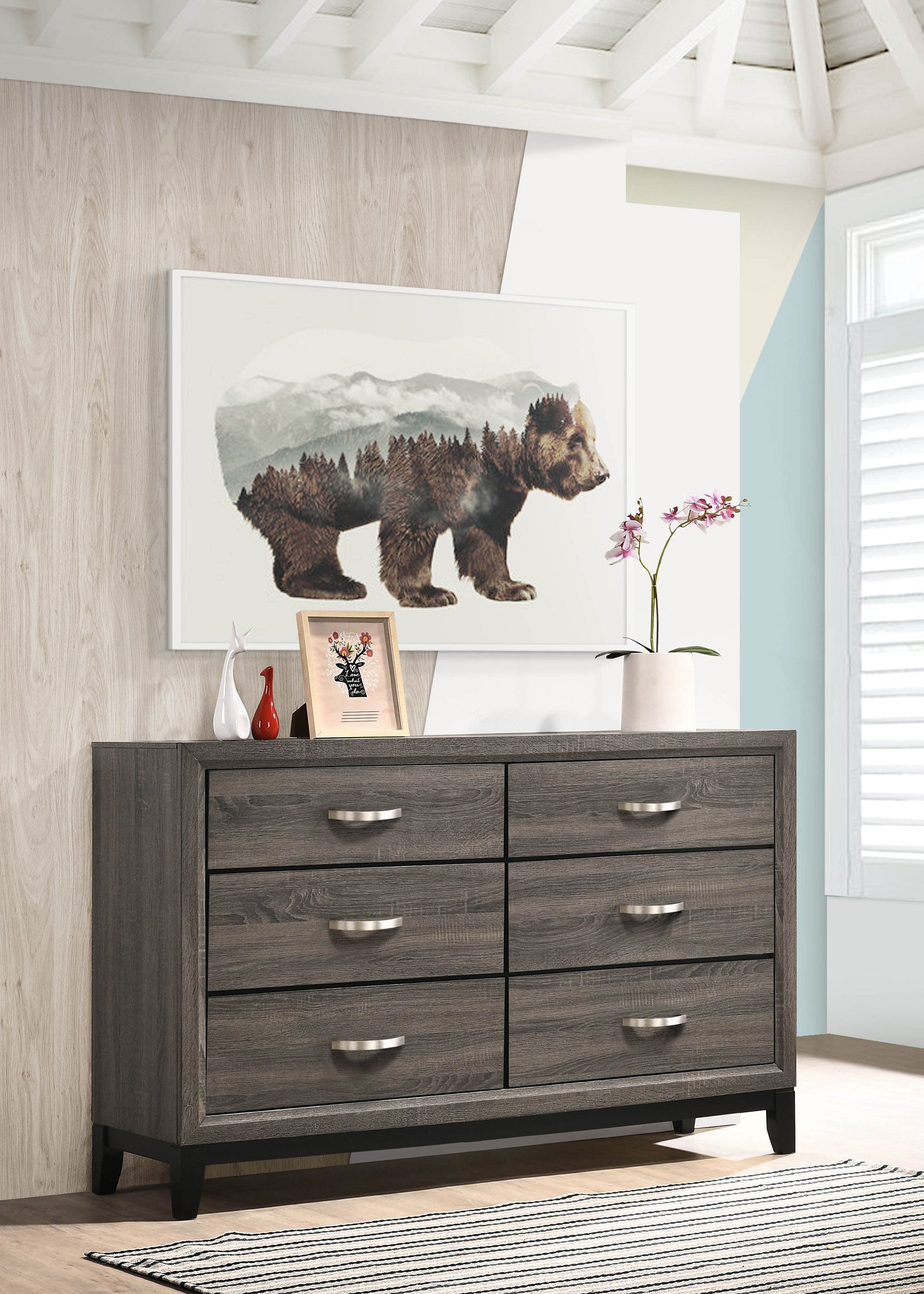 Watson 6-drawer Dresser Grey Oak Brian Furniture Online Watson 6-drawer Dresser Grey Oak Brian Furniture Online