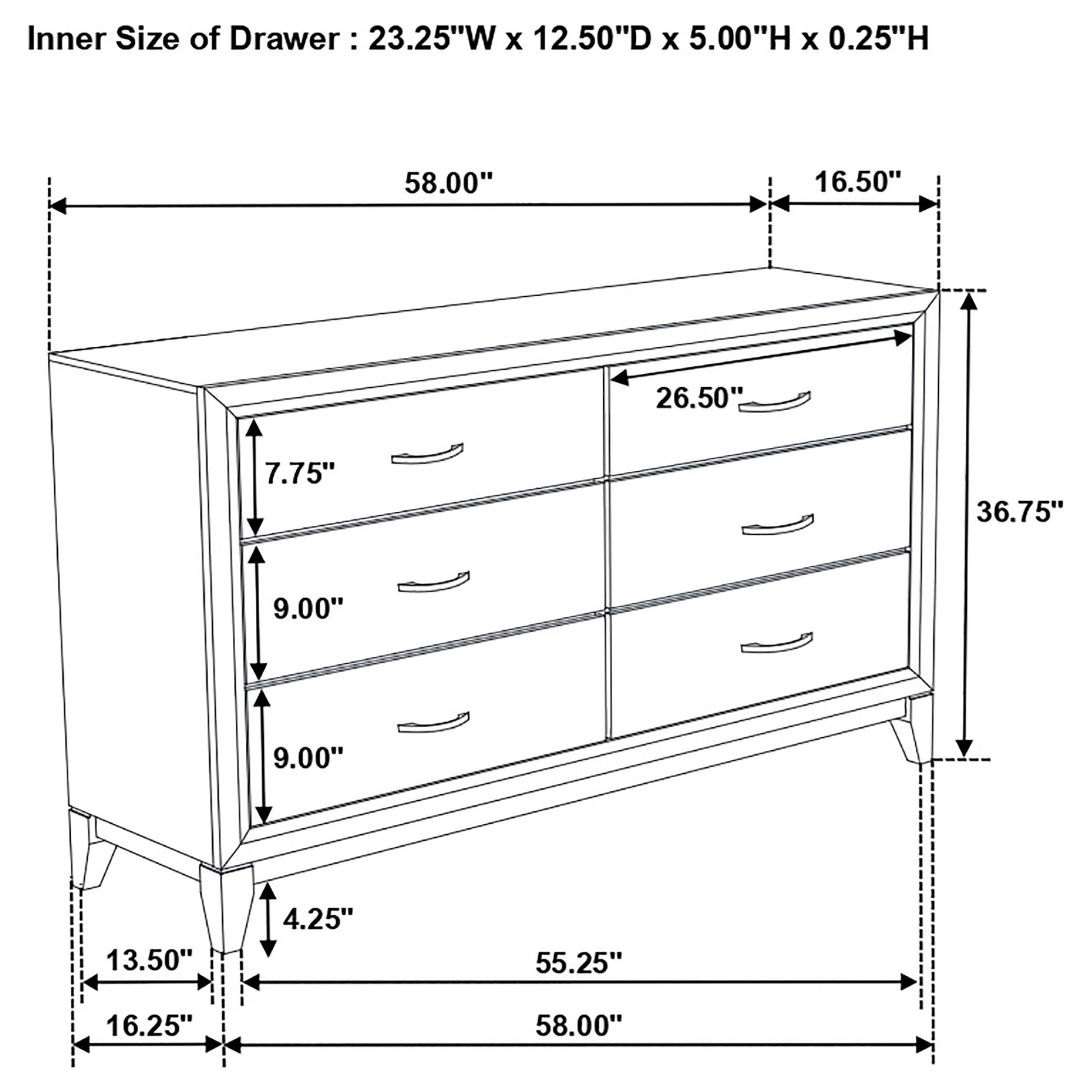 Watson 6-drawer Dresser Grey Oak – Brian Furniture Online Watson 6-drawer Dresser Grey Oak – Brian Furniture Online