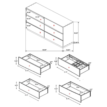 Winslow 6-drawer Dresser Smokey Walnut