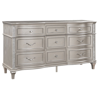 Evangeline 4-piece California King Bedroom Set Silver Oak