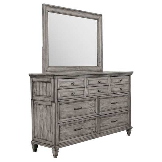 Avenue 8-drawer Rectangular Dresser with Mirror Grey