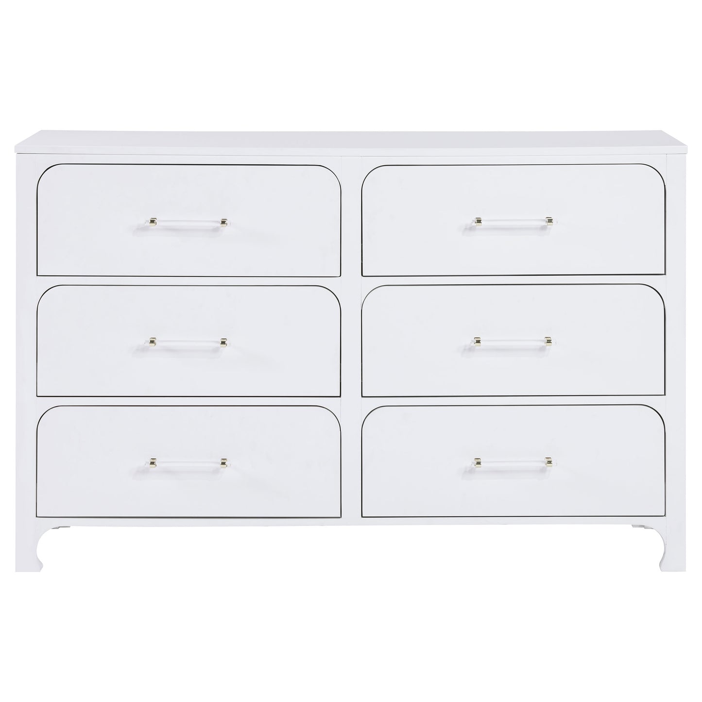 Anastasia 6-drawer Bedroom Dresser Pearl White