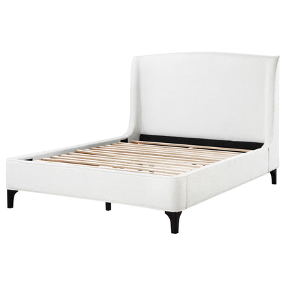 Mosby Upholstered Eastern King Wingback Bed Snow