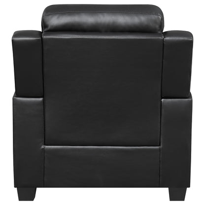 Finley Upholstered Padded Arm Tufted Accent Chair Black
