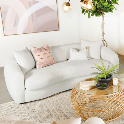 Isabella Sherpa Upholstered Sofa Natural