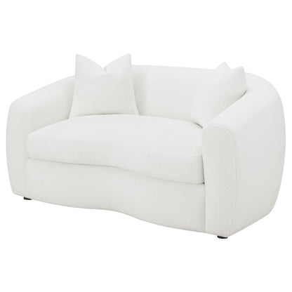 Isabella Sherpa Upholstered Loveseat Natural