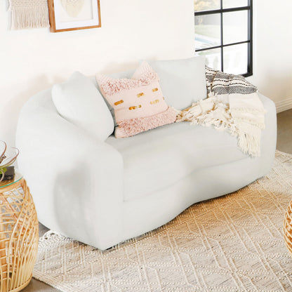 Isabella Sherpa Upholstered Loveseat Natural