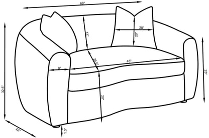 Isabella Sherpa Upholstered Loveseat Natural