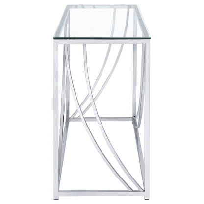 Lille Glass Top Entryway Console Table Accents Chrome