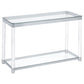 Anne Sofa Table with Lower Shelf Chrome and Clear