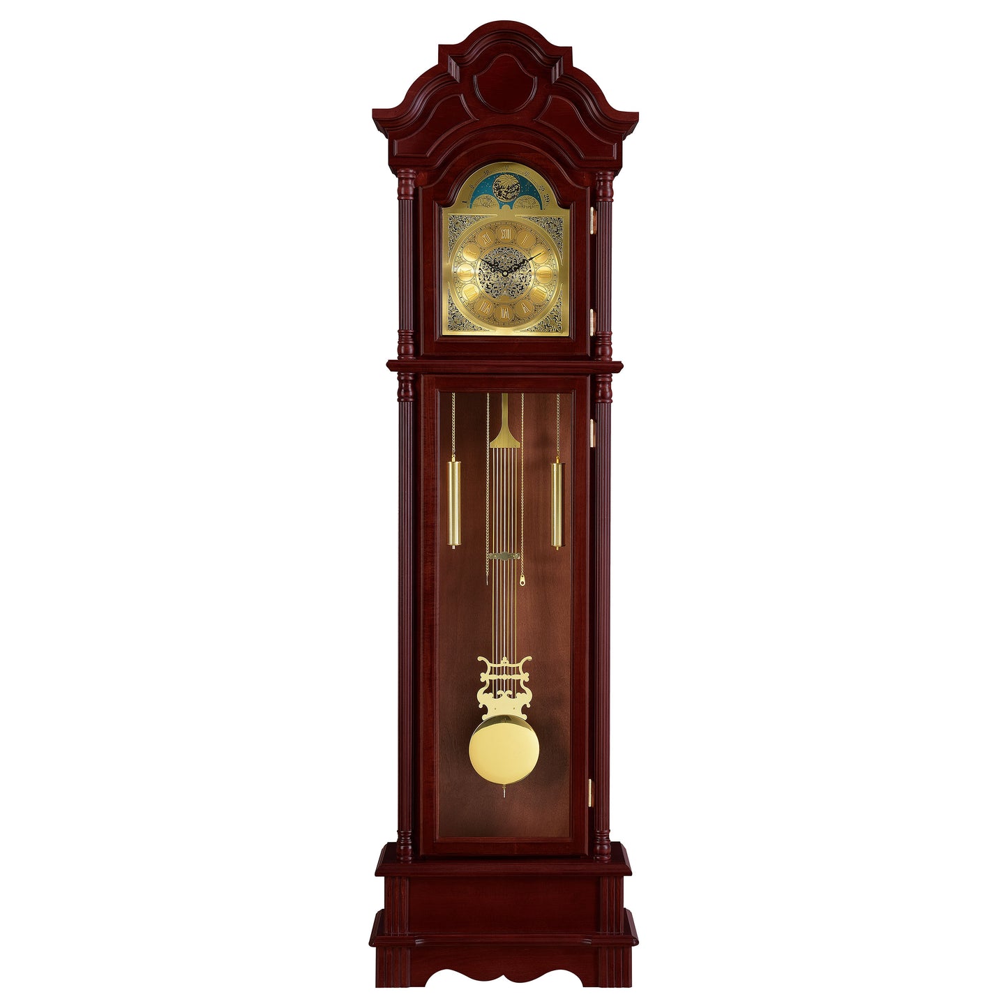 Diggory Grandfather Clock Brown Red and Clear
