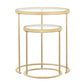 Maylin 2-piece Round Glass Top Nesting Tables Gold
