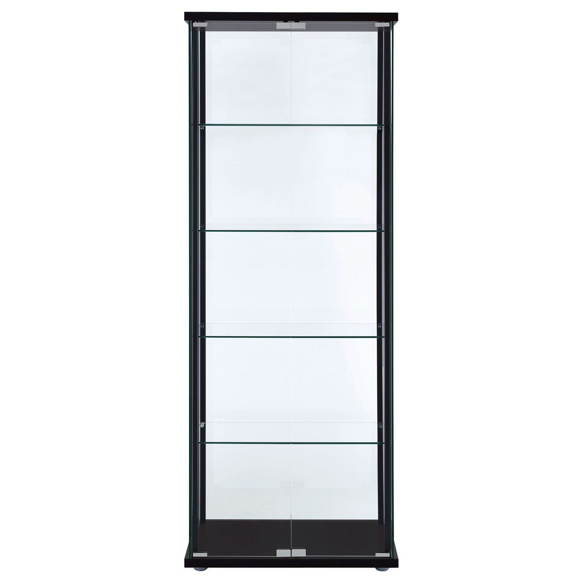 Delphinium 4-Shelf Clear Glass Curio Display Cabinet Black