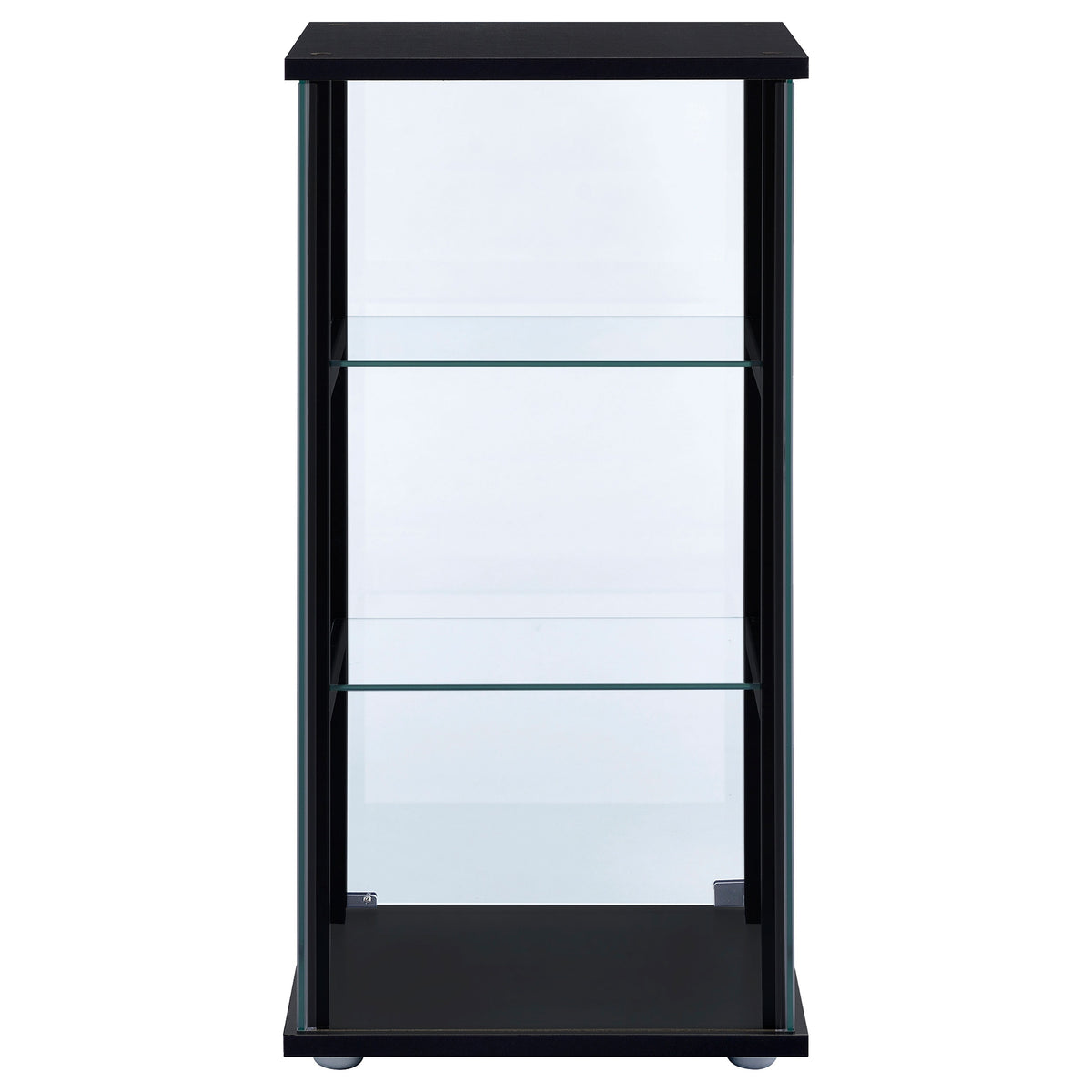 Cyclamen 3-tier Clear Glass Curio Display Cabinet Black