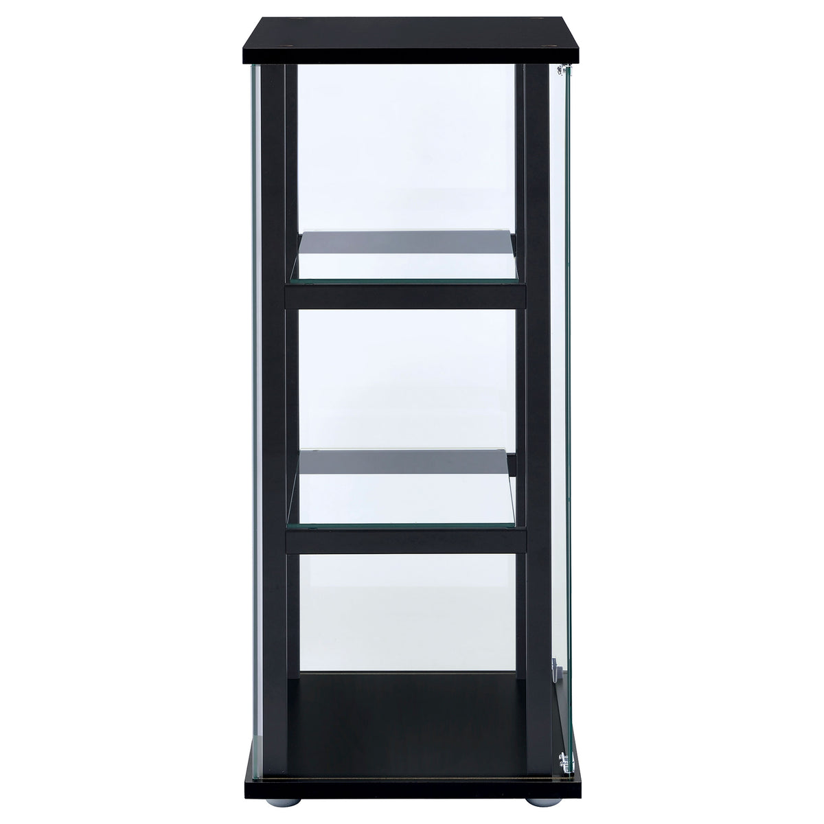 Cyclamen 3-tier Clear Glass Curio Display Cabinet Black