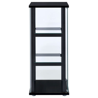 Cyclamen 3-tier Clear Glass Curio Display Cabinet Black