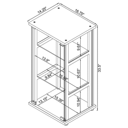 Cyclamen 3-tier Clear Glass Curio Display Cabinet Black