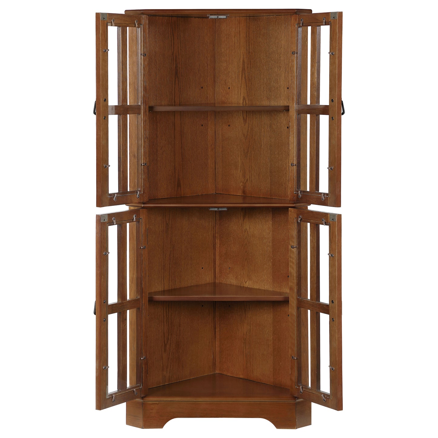 Coreosis 4-shelf Corner Curio Cabinet Golden Brown