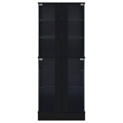 Cabra 4-door LED Curio Display Cabinet Black High Gloss