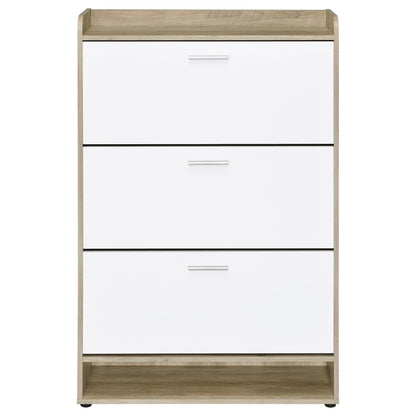 Denia 3-tier Engineered Wood Shoe Cabinet White